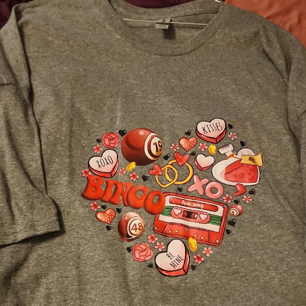 HEART *BINGO* ADULT T SHIRT😀🤩🤩